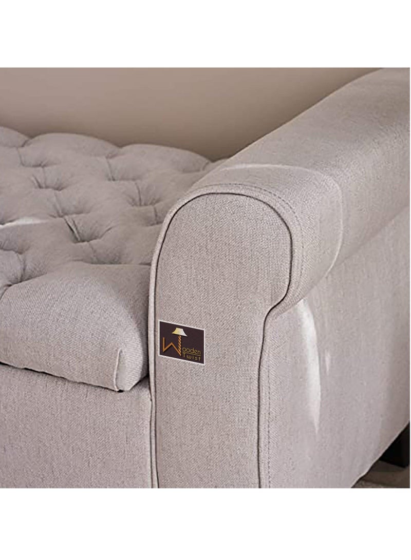 وودن تويست أريكة مصنوعة يدويًا بأزرار معنقدة بتصميم قابل للطي للتخزين - Image 2