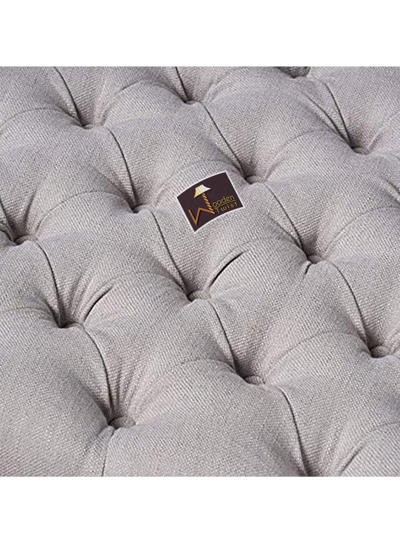 وودن تويست أريكة مصنوعة يدويًا بأزرار معنقدة بتصميم قابل للطي للتخزين - Image 3