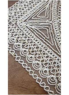 Al Zaabiah Table Runner Crochet Oval Shape 47×37cm  - Image 5