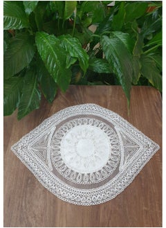 Al Zaabiah Table Runner Crochet Oval Shape 47×37cm  - Image 3