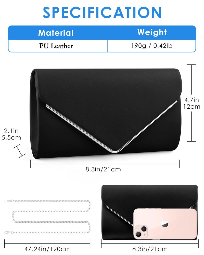 TINDTOP Clutch Purses for Women, PU Leather Formal Evening Bags Shoulder Party Handbags Wedding Cocktail Prom Clutches - Image 4