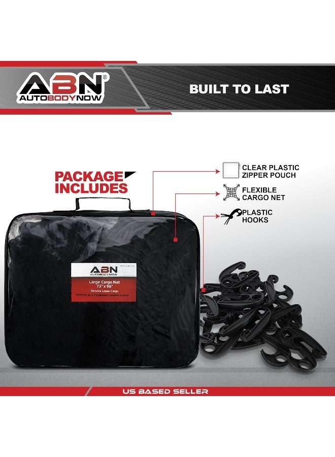 ABN Cargo Net with Nylon Hooks, 72 x 96in for Trailers, Pickup Trucks, Rooftops, More – Heavy-Duty, Multi-Purpose - Image 5
