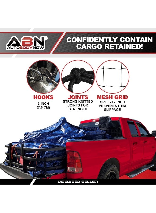 ABN Cargo Net with Nylon Hooks, 72 x 96in for Trailers, Pickup Trucks, Rooftops, More – Heavy-Duty, Multi-Purpose - Image 4