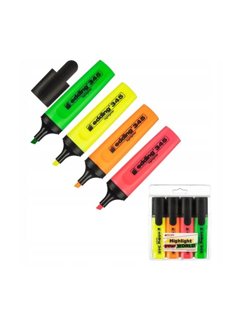 Edding 4-Piece Pastel Highlighter Set, Multicolor - Image 1