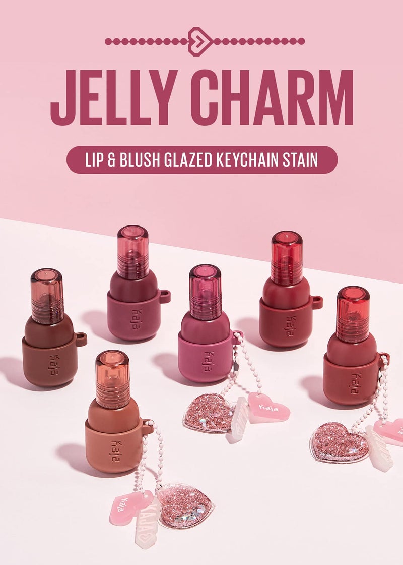 Kaja Lip & Blush - Jelly Charm 05 Peach Fizz | with Keychain, Triple Berry Complex, Lemon Fruit Extract & Olive Squalane, Hydrating, Long Lasting Tint, Lightweight, Creamy Cream Tinted Type, 0.17 Oz - Image 2