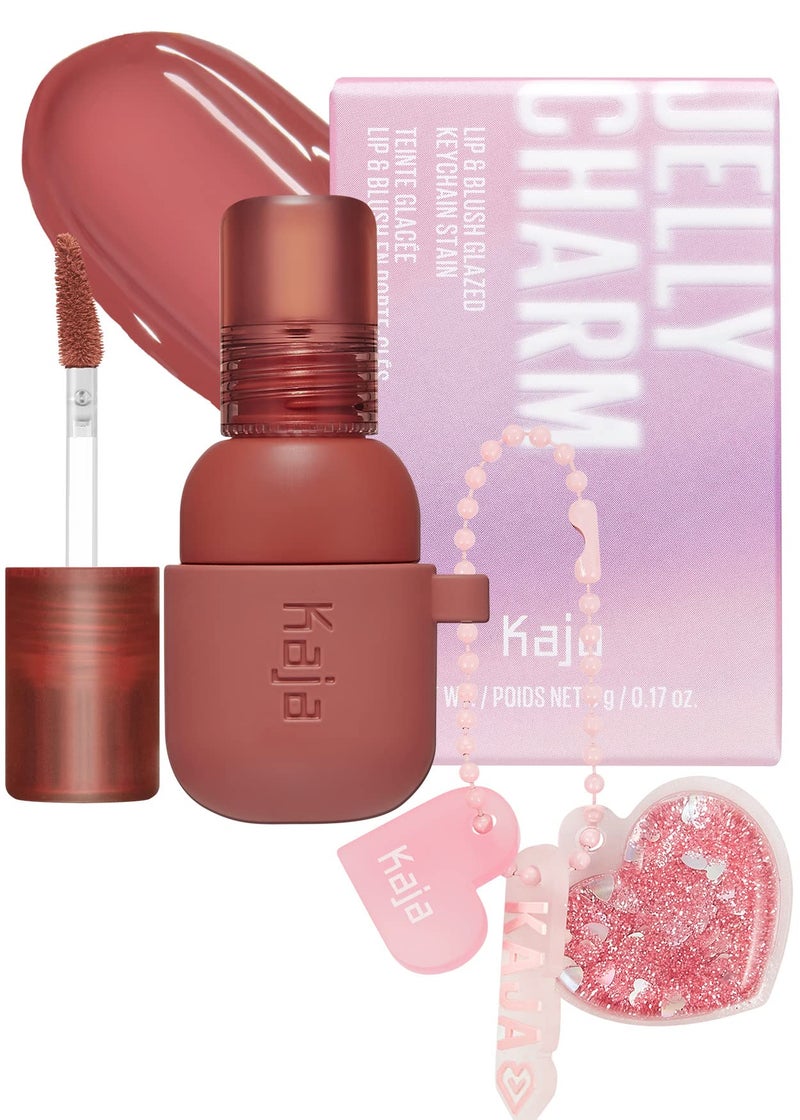 Kaja Lip & Blush - Jelly Charm 05 Peach Fizz | with Keychain, Triple Berry Complex, Lemon Fruit Extract & Olive Squalane, Hydrating, Long Lasting Tint, Lightweight, Creamy Cream Tinted Type, 0.17 Oz - Image 1