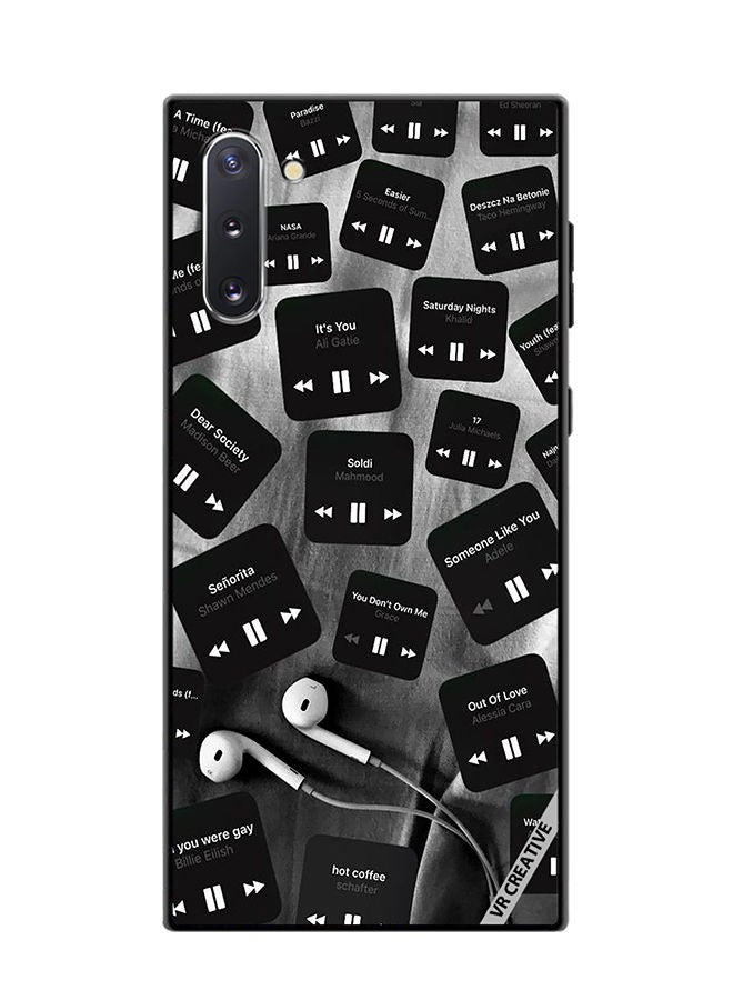 VR CREATIVE Protective Case Cover For Samsung Galaxy Note10 5G Black Music Tags Design Multicolour - Image 1