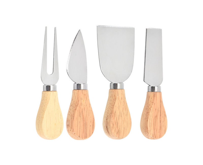 Cheese Knife Set: Stainless Steel & Rubberwood Blades - Precision Slicing For Semi-Soft Cheeses, Effortless Hard Cheese Handling, Handy Pickup Fork Cheese Serving Set for Home Kitchen Party Serving - Image 3