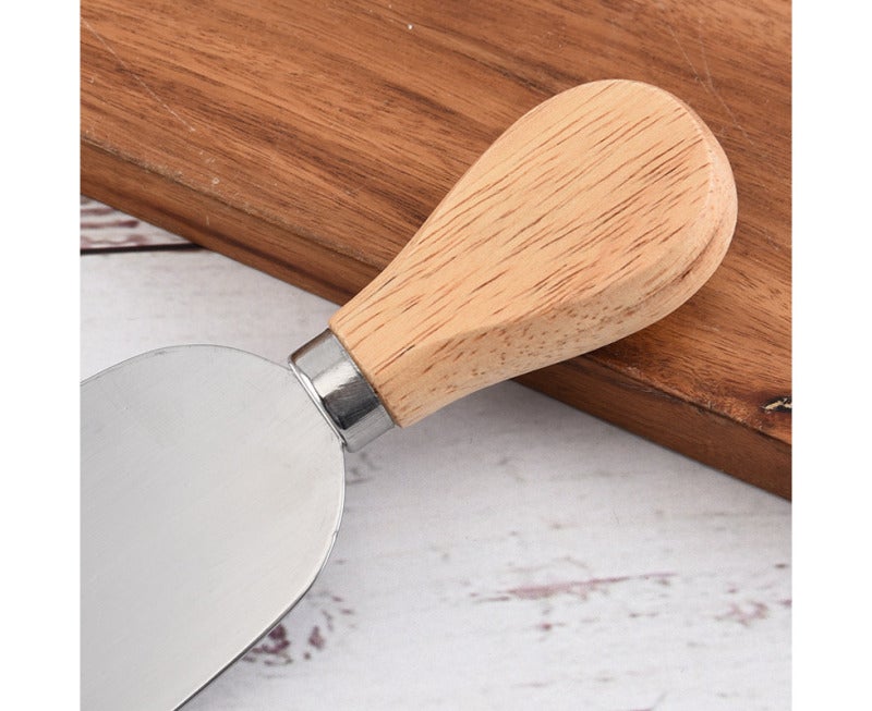 Cheese Knife Set: Stainless Steel & Rubberwood Blades - Precision Slicing For Semi-Soft Cheeses, Effortless Hard Cheese Handling, Handy Pickup Fork Cheese Serving Set for Home Kitchen Party Serving - Image 4