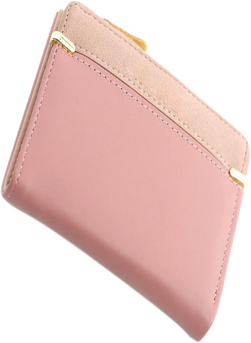GGOOT Women Leather Coin Purse Soft Change Wallet Pouch Zip Change Wallet Ladies Wallet Purse with Multiple Card Slots 4.5x3.7 Inch Pink  - Image 1