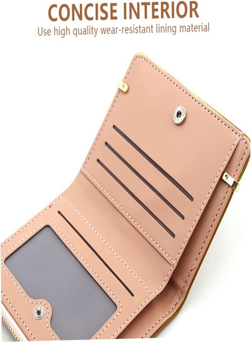 GGOOT Women Leather Coin Purse Soft Change Wallet Pouch Zip Change Wallet Ladies Wallet Purse with Multiple Card Slots 4.5x3.7 Inch Pink  - Image 3