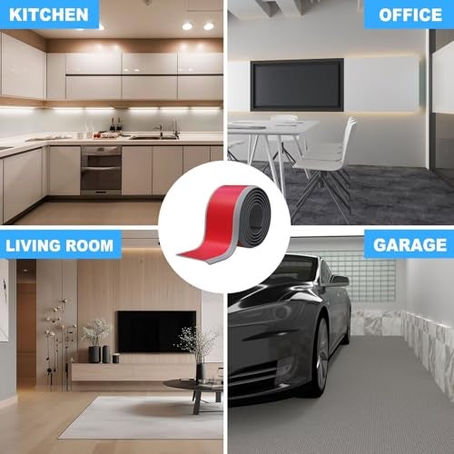 Duzzy Flexible Baseboard Molding Trim, 6 Inch(W) x 60 Feet(L) Peel and Stick Rubber Wall Trim Molding, Self-Adhesive Vinyl Wall Base Cove Base (Gray) - Image 4
