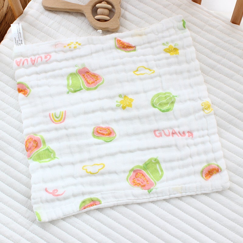 6-Layer Pure Cotton Bubble Gauze Towels for Toddlers lotus mist fruit 