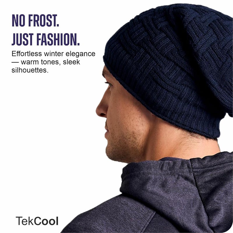 TEKCOOL قبعة شتوية طويلة للرجال والنساء - للبالغين، مقاس واحد، فضفاضة، قابلة للتنفس، خفيفة الوزن، دافئة، مقاومة للرياح، أكريليك - Image 5