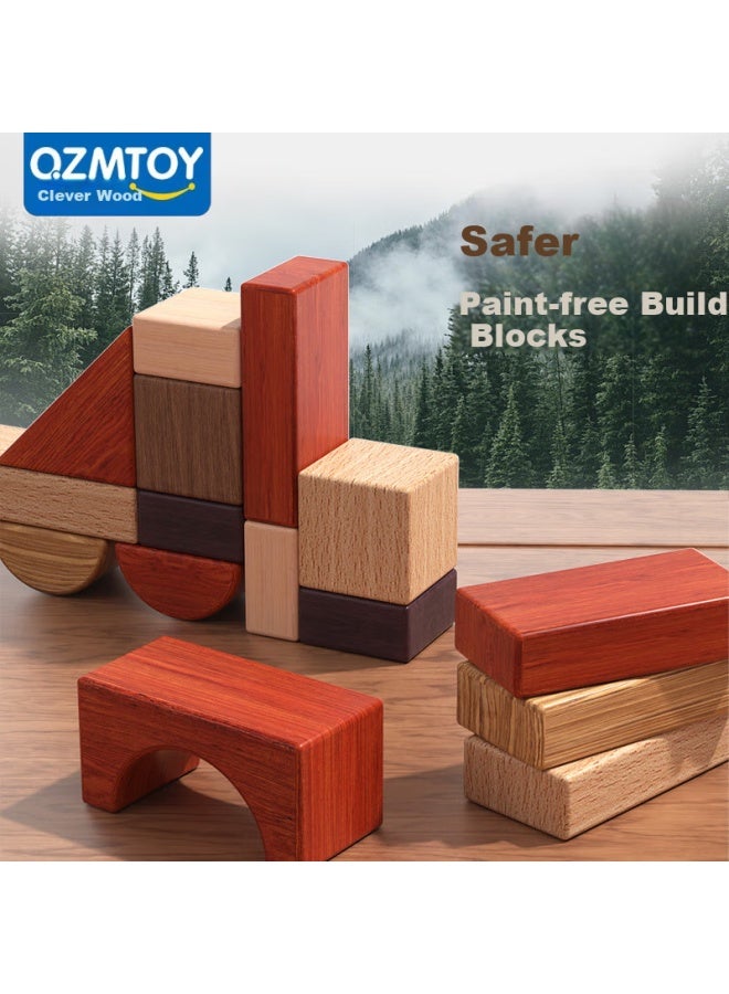 Qzmtoy Large Particles, 100 Pieces, Unpainted Wooden Building Blocks, Educational Toys For Infants And Toddlers, Birthday Gift For One-year Celebration - Image 2