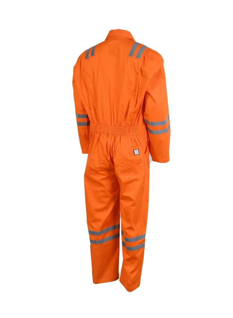 KOMY Fire Retardant Coverall , 240 GSM , 100%  Cotton Mercerized Pre-Sharunk fabric PYROVATEX , Fire Retardant 2/1 LHT - KMFR01 -Orange - Image 2