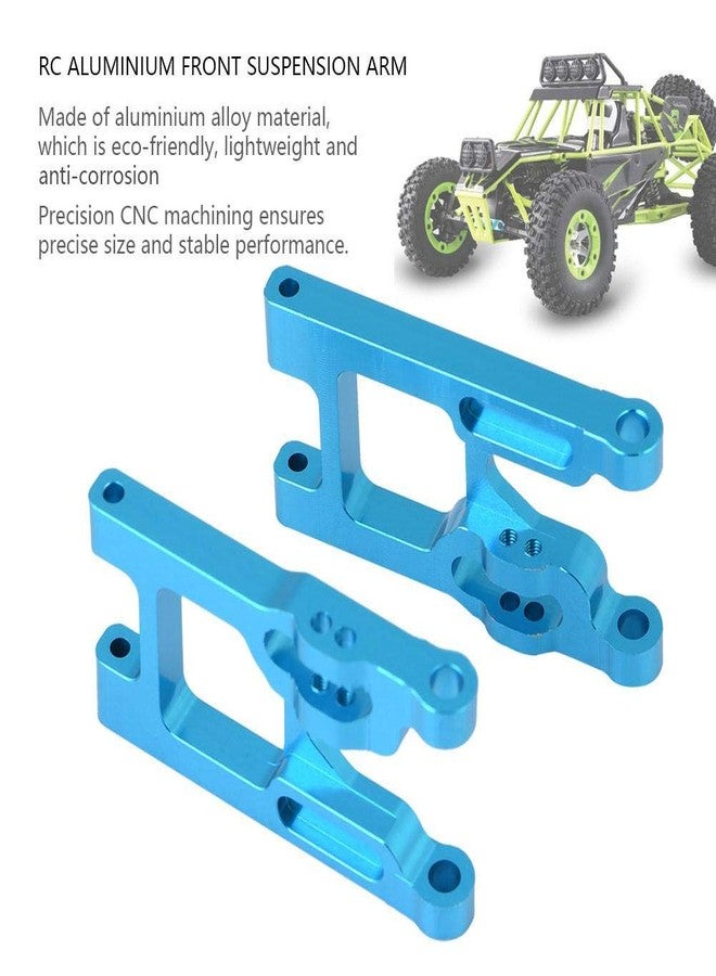 Dilwe RC Car Front Suspension Arms, 2 Pcs Aluminium Alloy Front Suspension Arms with Screws for Wltoys 12428 / FY03 RC Car Upgrade Accessory(Blue) - Image 2