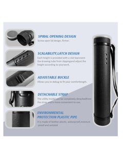 Ecjiuyi Poster Tube with Strap,2Pack Expandable Poster Storage Tubes Expand from 24.5" to 40" ,Waterproof Telescoping Blueprint Art Document Transport Carrying Tube  - Image 3