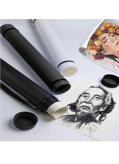 Ecjiuyi Poster Tube with Strap,2Pack Expandable Poster Storage Tubes Expand from 24.5" to 40" ,Waterproof Telescoping Blueprint Art Document Transport Carrying Tube  - Image 4