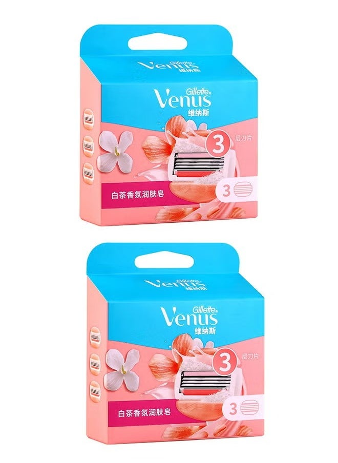 Venus Gillette venus comfortglide white tea women's razor blade refills, 2pcs 3count 