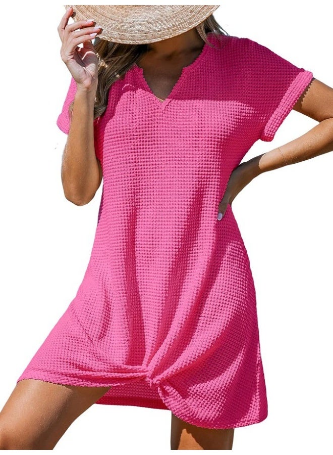 general 2025 - 2026 Beach Dress with V-neck and Twisted Collar Blouse Style Skirt - Image 1