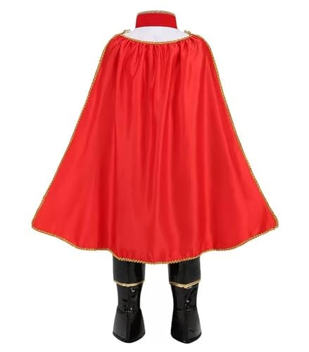 Akokvlar 9 Pcs Prince Charming Costume for Boys Medieval Royal King Outfits for Kids Red 78 Years - Image 5