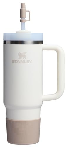 STANLEY Quencher Boot and Straw Cover Cap | Anti-Slip Silicone Protector for 20 & 30 oz Tumbler with Handle | Accessory Set for Stainless Steel Drinking Cup | BPA-Free | Sand - Image 3