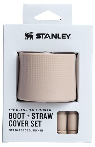 STANLEY Quencher Boot and Straw Cover Cap | Anti-Slip Silicone Protector for 20 & 30 oz Tumbler with Handle | Accessory Set for Stainless Steel Drinking Cup | BPA-Free | Sand - Image 1