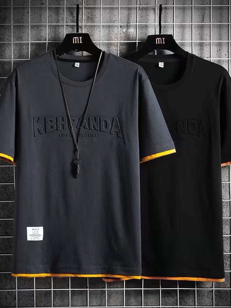 Men'S Short-Sleeved T-Shirt 2024 Arrival Hong Kong-Style Teenagers Trendy Loose All-Match Ins Ice Silk Thin Clothes - Image 2