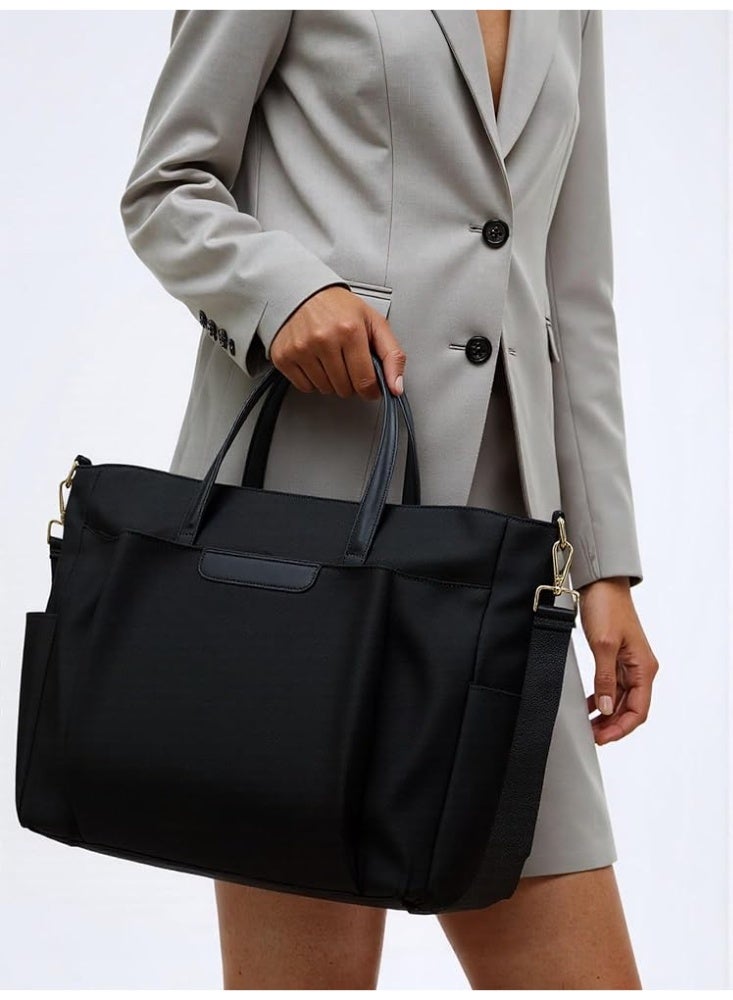 Women Multifunctional Casual Large Capacity Tote Bag waterproof With Multiple Pockets, Simple, Fashionable, Lightweight and Foldable, Suitable and Perfect for Office Workers, College Students, Commuting, bookbag, Eye-Catching, Going out and Daily use. Elegant and practical Shoulder Crossbody Handbag - Image 2