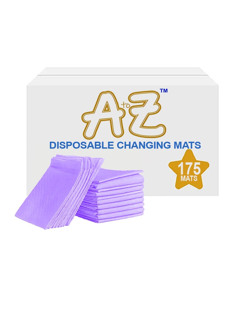 A TO Z A To Z - Disposable changing mat Size (45cm x 60cm) Large- Premium Quality for Baby Soft Ultra Absorbent Waterproof, Pack Of 175 - Lavender  - Image 1