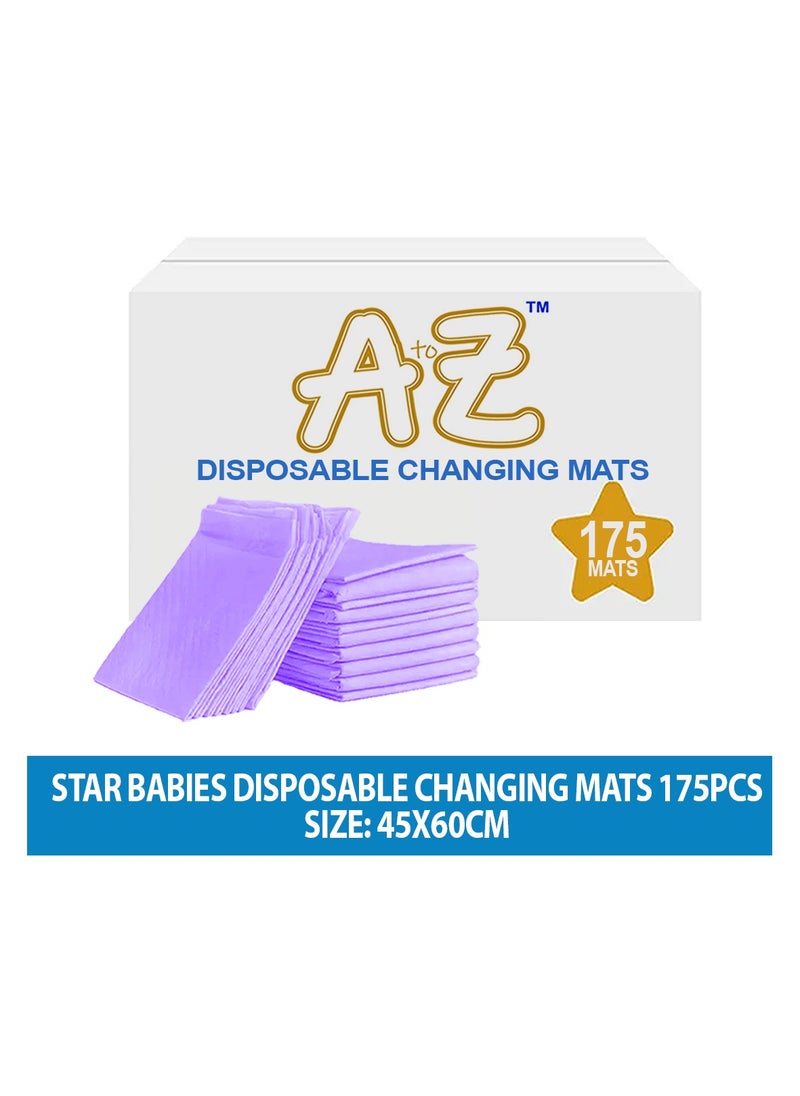 A TO Z A To Z - Disposable changing mat Size (45cm x 60cm) Large- Premium Quality for Baby Soft Ultra Absorbent Waterproof, Pack Of 175 - Lavender  - Image 2