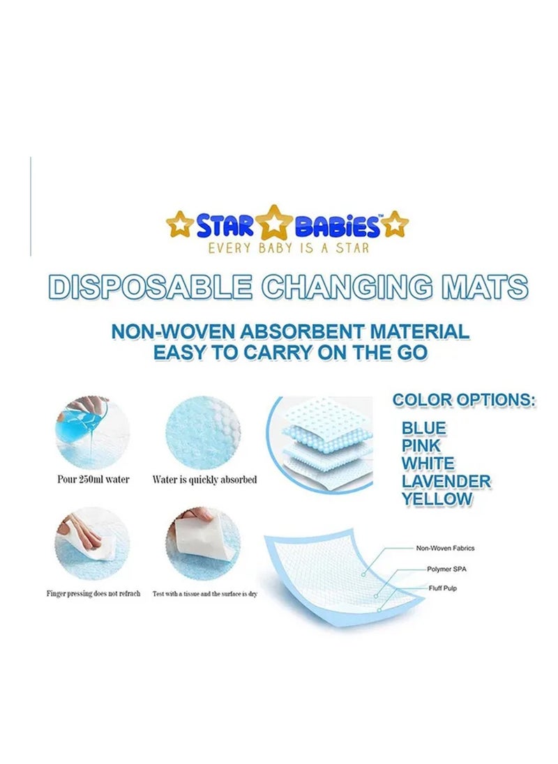 A TO Z A To Z - Disposable changing mat Size (45cm x 60cm) Large- Premium Quality for Baby Soft Ultra Absorbent Waterproof, Pack Of 175 - Lavender  - Image 3