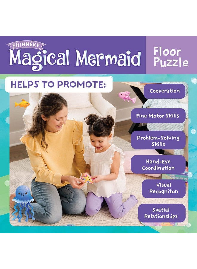 Peaceable Kingdom Shimmery Magical Mermaid Floor Puzzle - Image 5