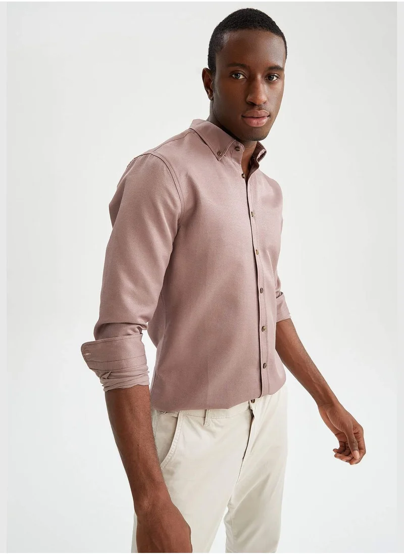 DeFacto Slim Fit Long Sleeve Buttoned Shirt
