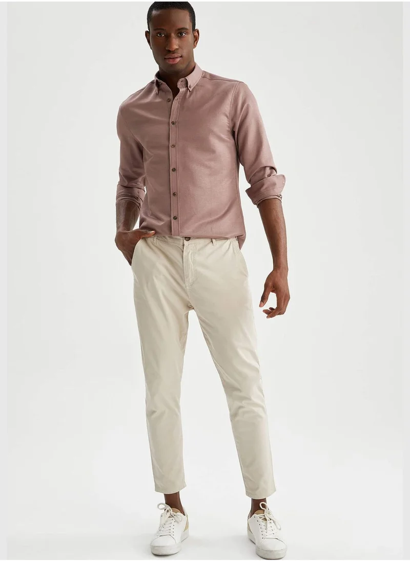 DeFacto Slim Fit Long Sleeve Buttoned Shirt