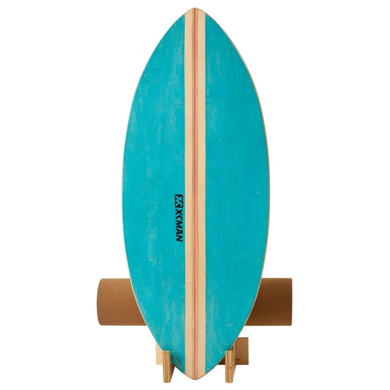 XCMAN Surf Balance Board Trainer with Roller Wooden Exercise Balancing Stability Trainer - Non Slip Surface for Adults Kids|Balance Board Surfing,Skateboarding,Hockey,Yoga - Image 1