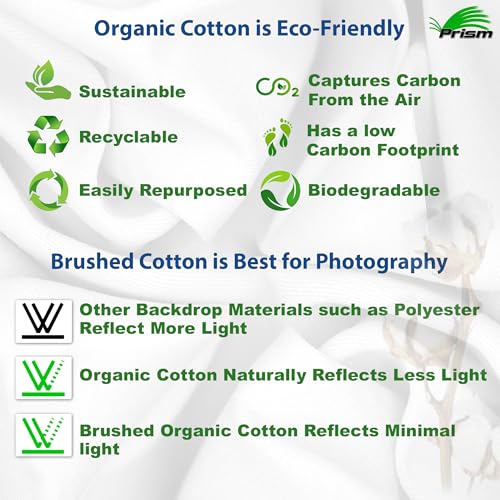 Prism 100% Cotton Extra Thick Professional Photography Backdrop 9x18 ft Black, Brushed for Low Light Reflectance and Bleed Through, Sustainable Organic Cotton Muslin with No Microplastic Shedding - Image 2