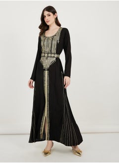 Maxim Creation Scoop Neck Rayon Kaftan with Aariwork by Styli  - Image 1