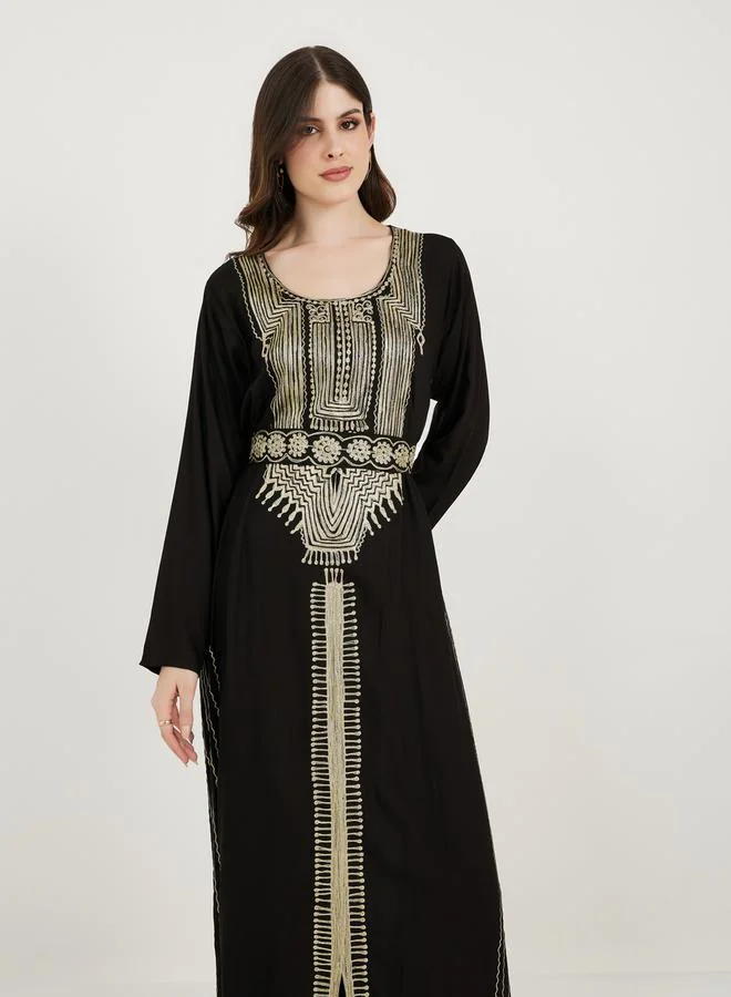 Maxim Creation Scoop Neck Rayon Kaftan with Aariwork by Styli