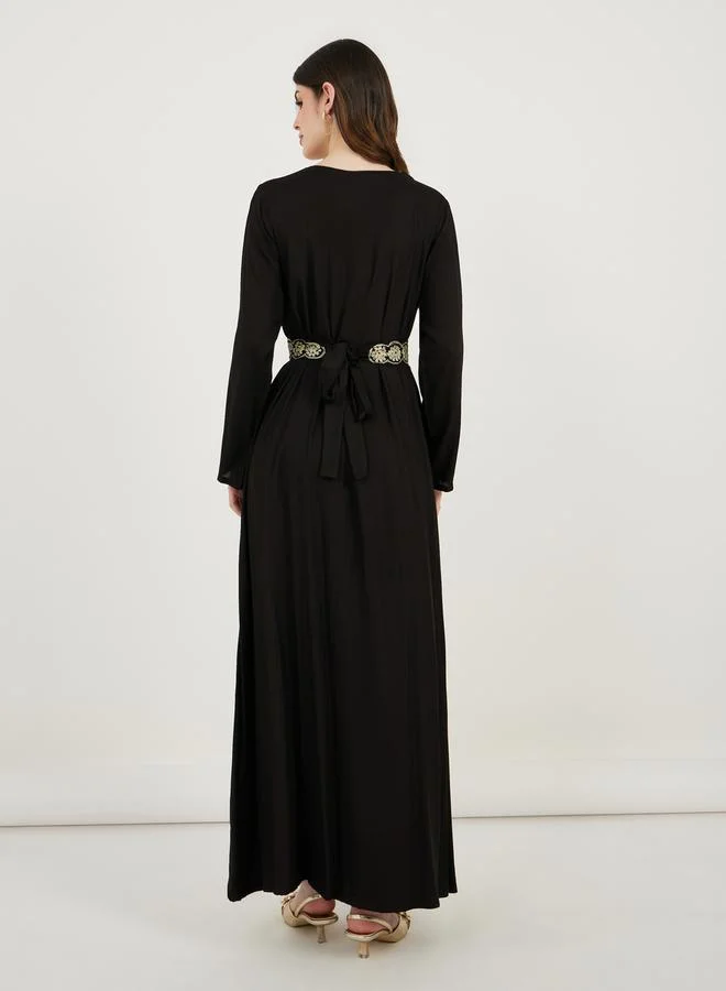 Maxim Creation Scoop Neck Rayon Kaftan with Aariwork by Styli
