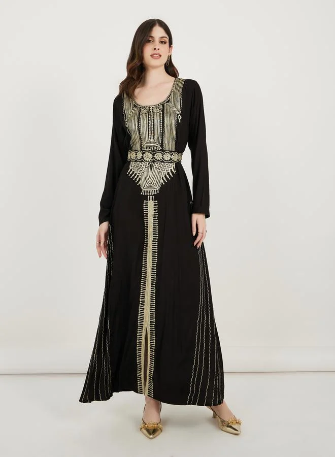 Maxim Creation Scoop Neck Rayon Kaftan with Aariwork by Styli