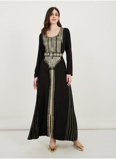 Maxim Creation Scoop Neck Rayon Kaftan with Aariwork by Styli  - Image 4