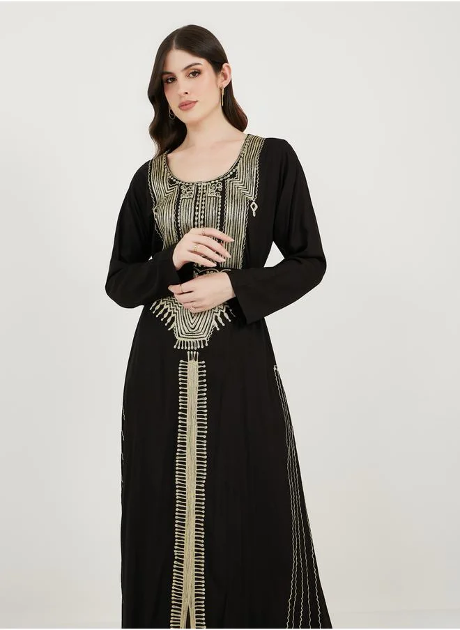 Maxim Creation Scoop Neck Rayon Kaftan with Aariwork by Styli