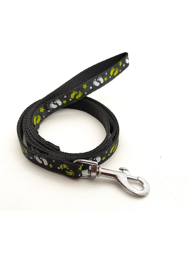 حزام رقبة قابل للتعديل مطبوع عليه نايلون مع مقبض مثالي للتدريب/المشي في الهواء الطلق للكلاب الصغيرة والجراء مقاس 15 مم (أسود، النمط 02) - Image 2