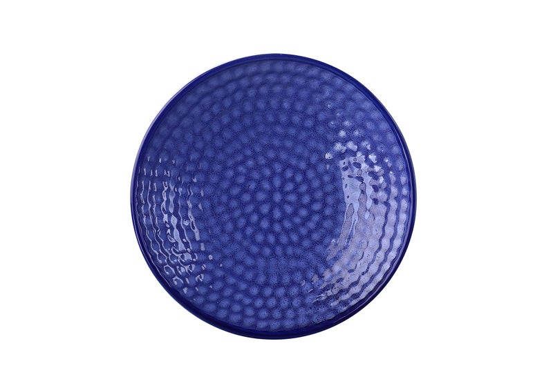 Caffeine Ceramic Handmade Blue Crackle Glossy Cripple Serving Bowl (1 pc) - Image 3