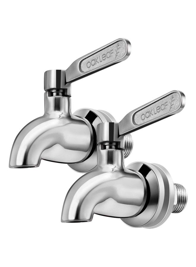 OAK LEAF Beverage Dispenser Spigot 2-Pack Silver 101208 - Image 1