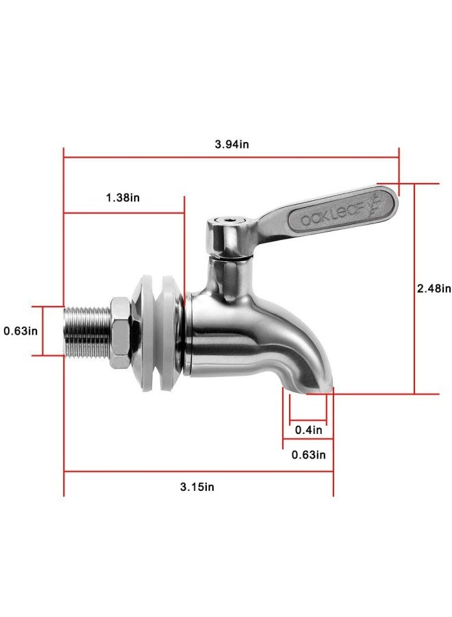 OAK LEAF Beverage Dispenser Spigot 2-Pack Silver 101208 - Image 3