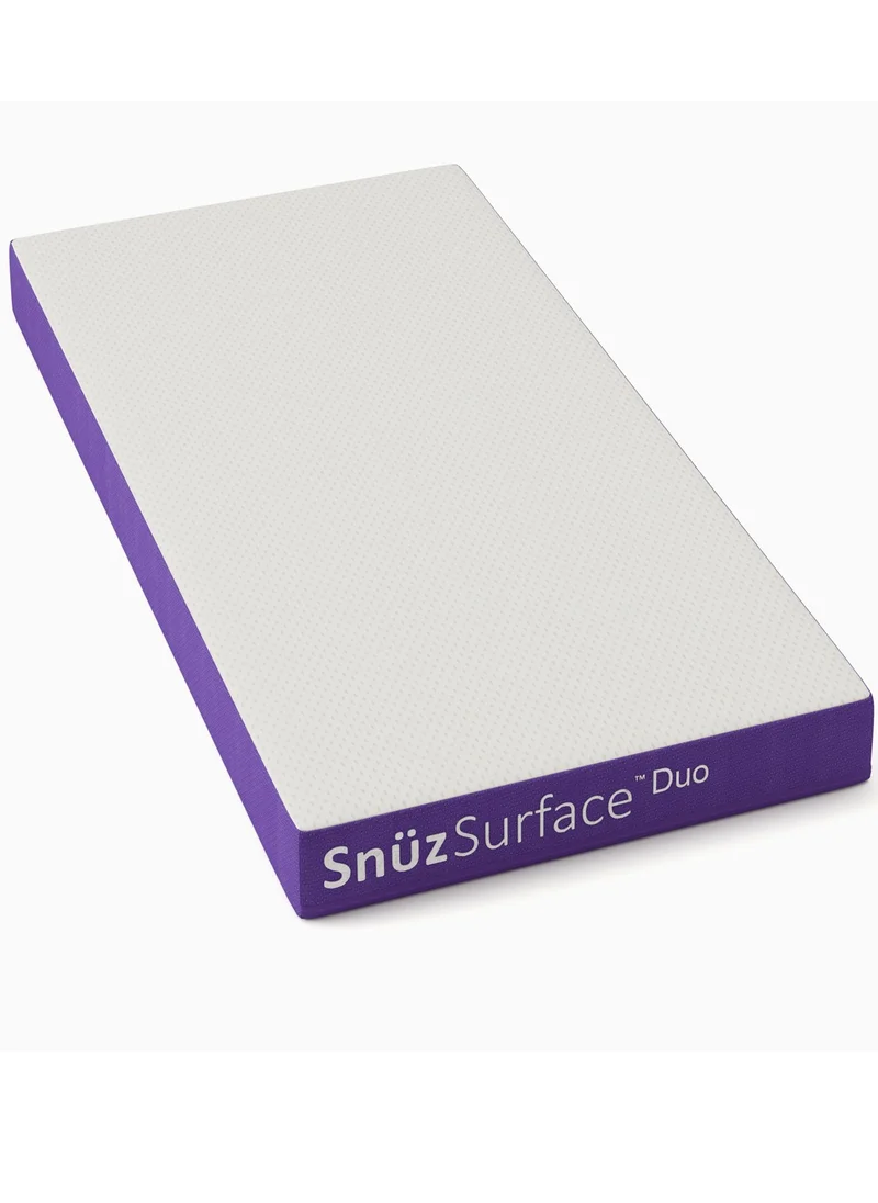 Snuz Surface Duo Dual Sided Infant Cot Bed Mattress Kot, 3D Breathable Surface, Waterproof Surface, Suitable From 0 To 4 Yrs, White/Purple, 68 X 117 X 11 Cm