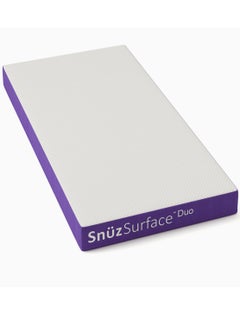 Snuz Surface Duo Dual Sided Infant Cot Bed Mattress Kot, 3D Breathable Surface, Waterproof Surface, Suitable From 0 To 4 Yrs, White/Purple, 68 X 117 X 11 Cm  - Image 1